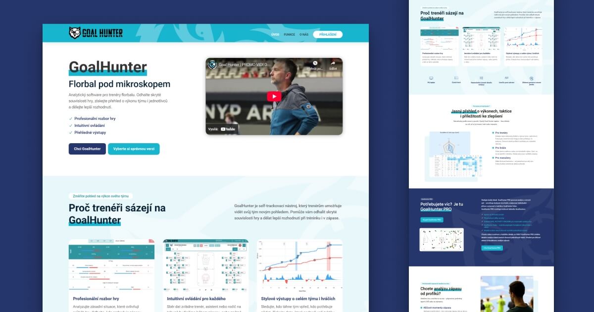 Web pro sportovní aplikaci