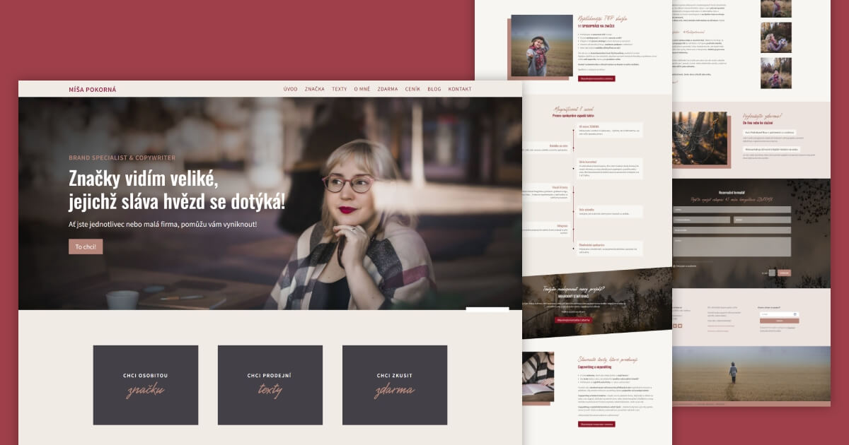 Web pro marketingovou specialistku